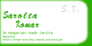 sarolta komar business card