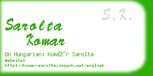 sarolta komar business card